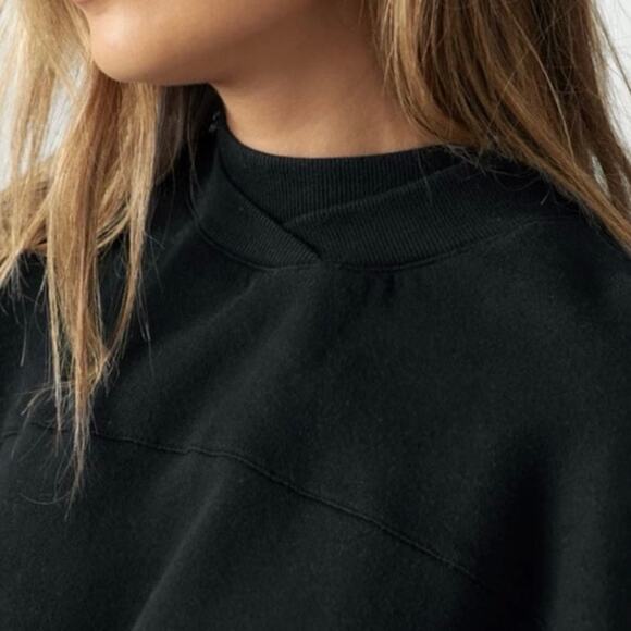 JOAH BROWN DRAW CORD CROP CREW black size One Size - Picture 11 of 11